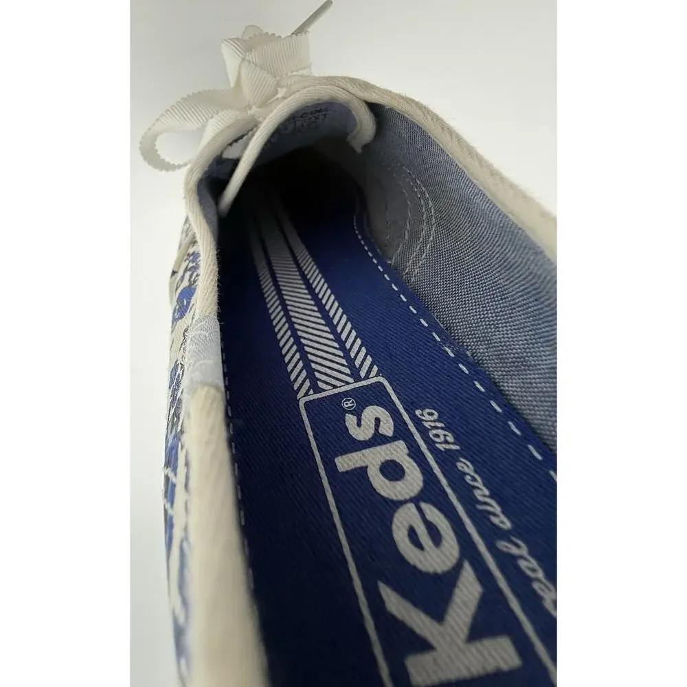 Keds Champion Blue Floral Canvas Lace-Up Sneakers Women’s Size 7.5 - Picture 6 of 10